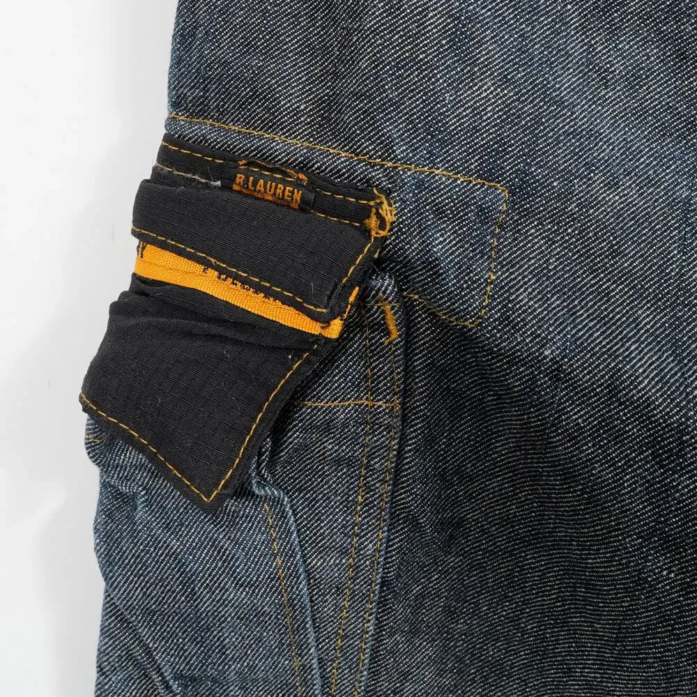 Vintage Polo Jeans Co Military Denim Shorts Buggy Fit 32